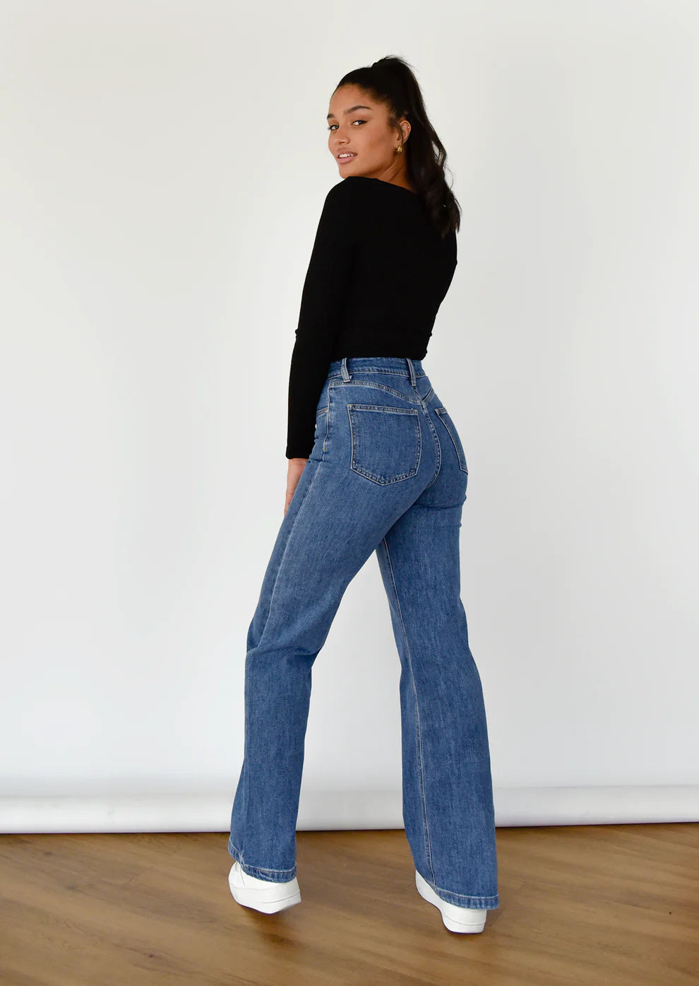 Jean flare bleu