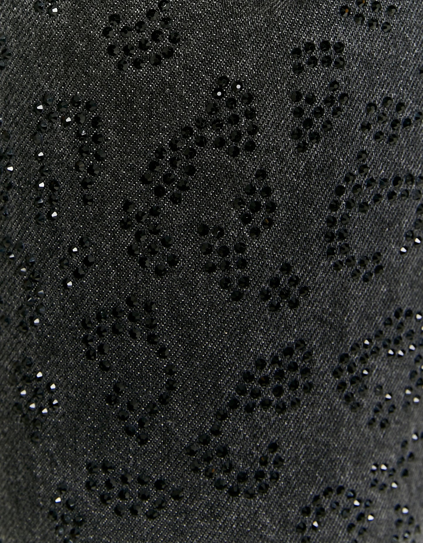 Jean Noir Straight Leg Avec Imprimé Léopard En Strass